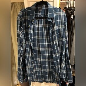 J.Crew Teal and Gray Flannel Shirt